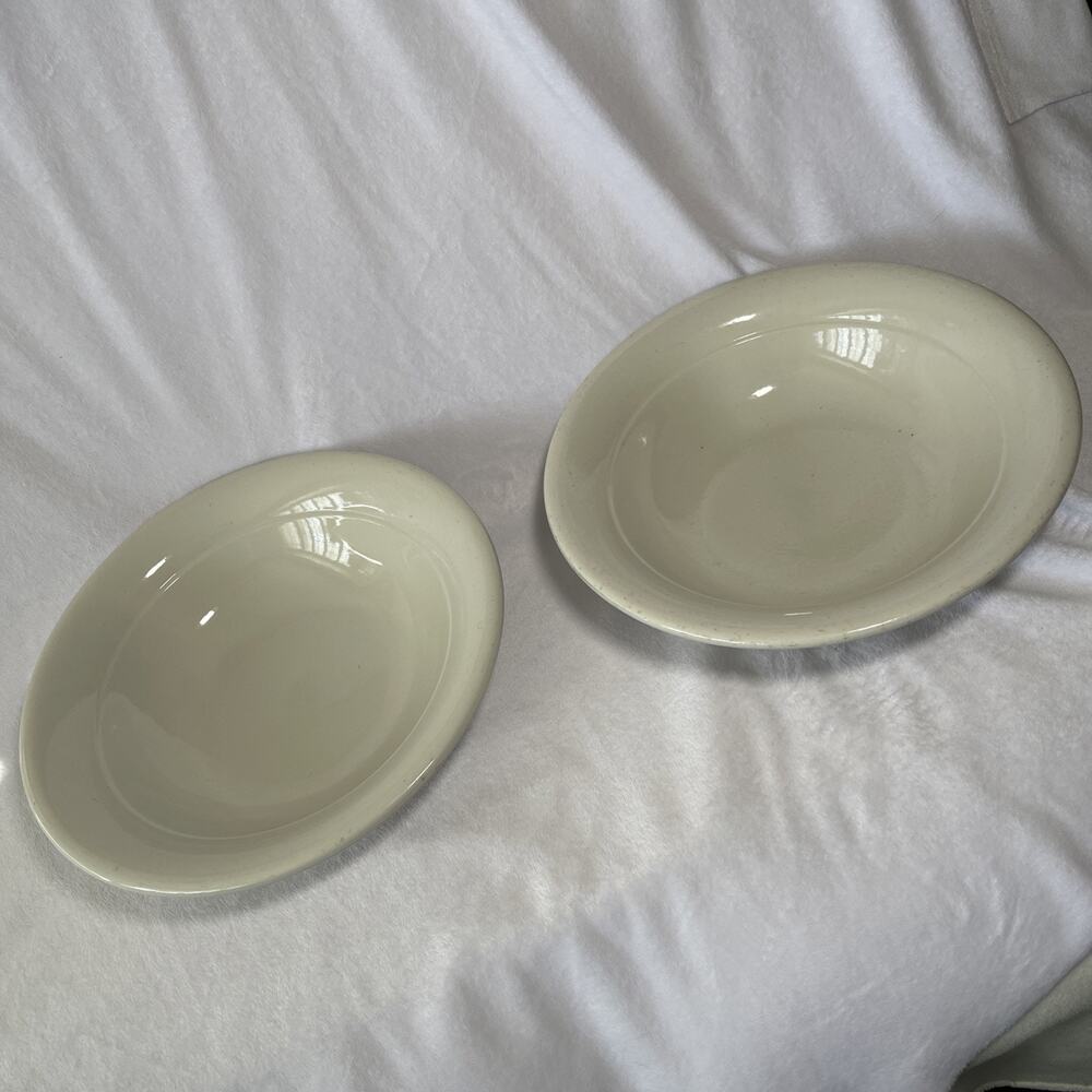 Hall Bowl USA Pottery Black And White Vintage #513 Set Of Two